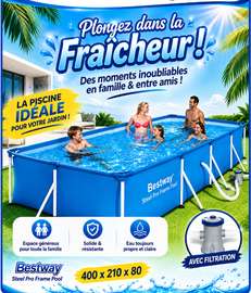 Bestway Steel Pro 400x210x80 cm piscine hors sol bleue