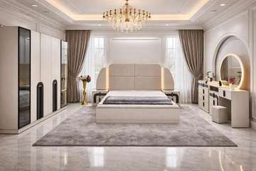 CHAMBRE A COUCHER ARMOIRE 6BATTANTS 7PIECES