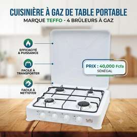 Cuisinière à gaz de table, 4 brûleurs à gaz – portable