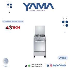 cuisinière 4 feux inox avec four intégré