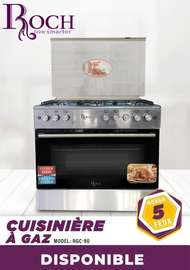 Roch  FINX .B9RGC-90 cuisinière gaz 5 feux inox four intégré