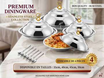 4 Plats de Service Premium en Inox