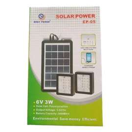 Panneau solaire rechargeable EP-05 6V 3W et 2 lampes LED