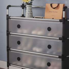 Meuble rangement 3 tiroirs gris fumé compact
