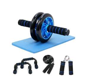 Kit Musculation 5 en 1 Ab Roller + Accessoires Fitness