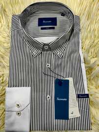 Façonnable chemise rayée noire/blanche