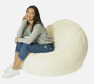 Fauteuil/pouf gonflable en fausse fourrure très douce