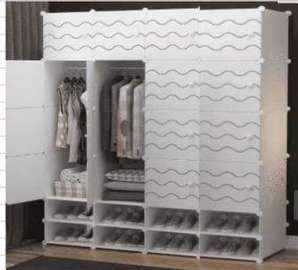 Armoire 4 Battants + 2 rangées  chaussures