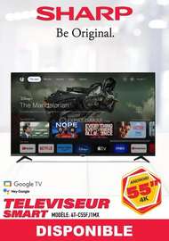 Smart tv sharp google tv 55pouces 4k