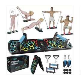 Planche push-up multifonction avec bandes élastiques