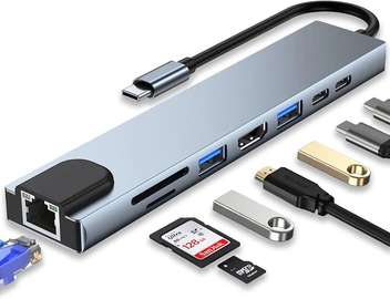Adaptateur USB C vers HDMI, 8-en-1, Multiport