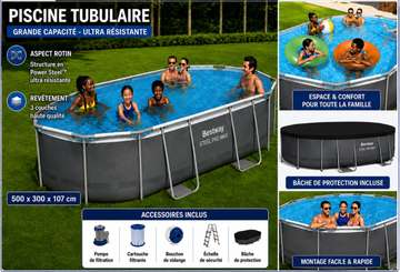 Bestway piscines tubulaires   500 x 300 x 107