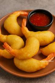 Crevettes panées croustillantes lot 6 pièces sauce piquante