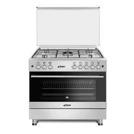 Cuisinière Astech gaz 5 brûleurs inox argenté