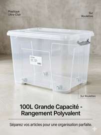 Boîte de Rangement à Roulettes – 100L