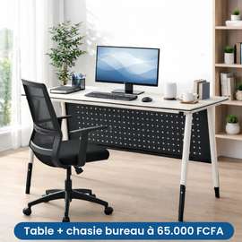Table bureau moderne avec chaise 120x60x75 cm
