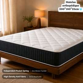 Matelas orthopédique Premium – 200 × 180 × 25 cm