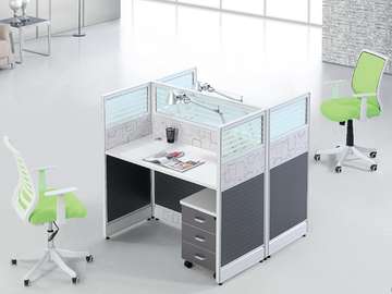 STATION DE TRAVAIL 2 PLACES BLANC-GRIS