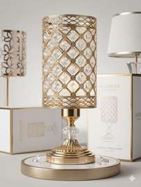 Lampe de Chevet en Cristal Doré