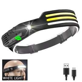 Akko Star - Lampe frontale LED à capteur, Batterie lithium