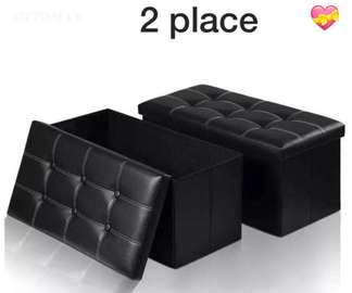 Pouffe de rangement 2places