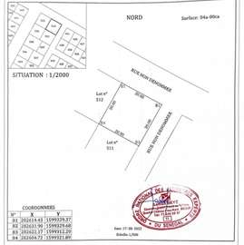 Terrain Angle 400m2 à Saly en bail Sapco