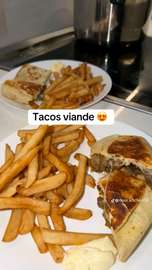 Tacos viande grillée + frites maison croustillantes