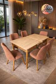 TABLE A MANGER 6PLACES 80X170/80X130
MARRON BEIGE / GRIS A2