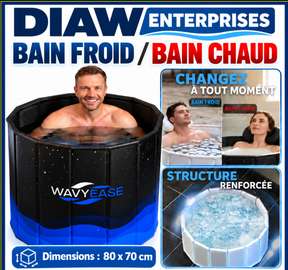 Baignoires pliables pour bains froids chauds 80x70 cm