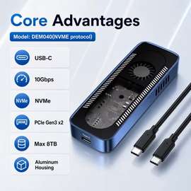 Boîtier SSD NVMe DEMO40 USB-C 8 To PCIe Gen3