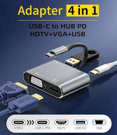 Adaptateur multiport USB-C vers VGA, HDMI, USB-C, USB 3.0