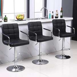 Tabourets bar noirs réglables design moderne