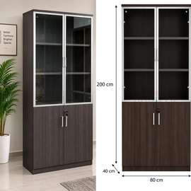 Bibliothèque avec portes vitrées - Armoire à 2 portes