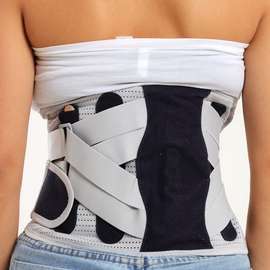 Ceinture lombaire ajustable gris clair respirante