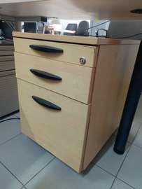 Tiroirs rangements bureau bois clair 3 tiroirs avec serrure