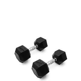 Haltères 10 kg hexagonales caoutchouc poignée ergonomique