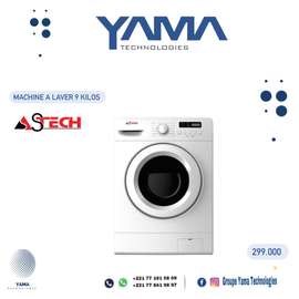 Astech machine à laver 9 kg blanche frontale