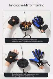 Gants de rééducation miroir noir bleu pour mobilité