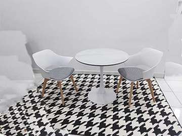TABLE TETE A TETE RONDE EN VERRE 2 PLACES BLANC