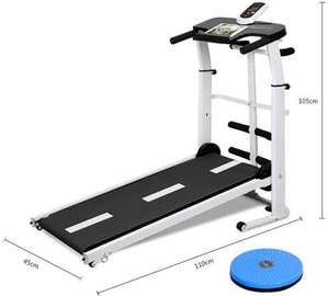 Tapis roulant compact avec écran et accessoire fitness