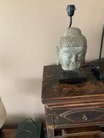 A vendre deux Lampes Bouddha Zen en pierre  Gris Clair