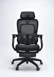 Chaise bureau ergonomique noire réglable avec roulettes