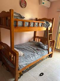 Lit superposé bois massif 2 matelas
