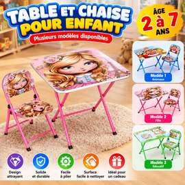 Table et chaise pour enfant