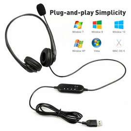 Casque USB filaire à réduction de bruit avec microphone
