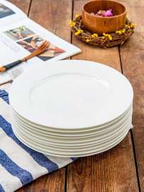 Assiettes plates blanches – Lot de 10, classique