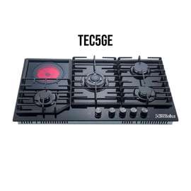 TecnoLux TEC5GE plaque cuisson mixte 5 foyers noir
