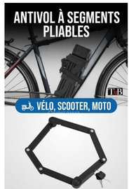 Antivol à segments pliables pour vélo, electrique, scooter