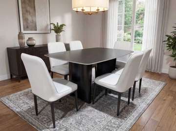 TABLE A MANGER 6PLACES 160X90 NOIR BLANC A