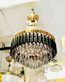 Lustre cristal vintage doré et noir élégant 2024